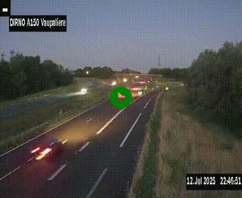 Webcam autoroute A150 à hauteur de La Vaupalière en périphérie de Rouen. Vue orientée vers Rouen