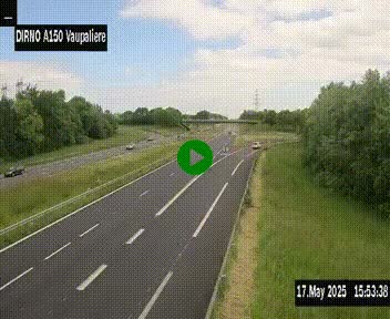 Webcam autoroute A150 à hauteur de La Vaupalière en périphérie de Rouen. Vue orientée vers Rouen