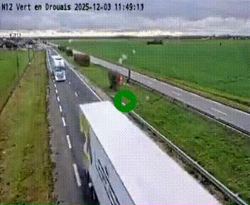 Webcam à hauteur de Vert-en-Drouais sur la N12, en périphérie de Dreux. Vue orientée vers Alençon