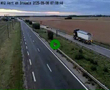 Webcam à hauteur de Vert-en-Drouais sur la N12, en périphérie de Dreux. Vue orientée vers Alençon