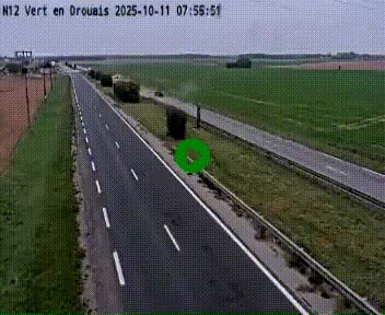 Webcam à hauteur de Vert-en-Drouais sur la N12, en périphérie de Dreux. Vue orientée vers Alençon