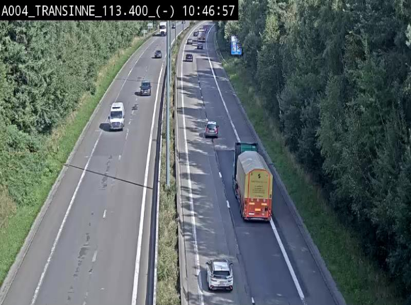 Caméra trafic E411 (A4) - Transinne direction Namur - BK 113.425