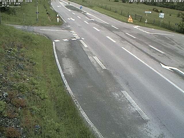 Webcam sur la RD164 à Tilleux. Vue orientée vers Neufchâteau