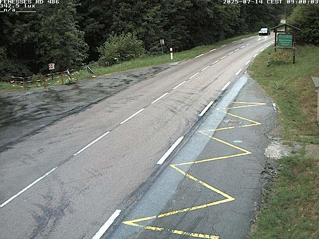 Webcam en haut du col des Fenesses, aussi appelé col du Ménil sur la D486 à 593 mètres d'altitude dans les Vosges