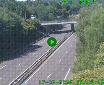 Caméra routière sur l'autoroute A20 au nord de Limoges, à la jonction avec la N520. Vue orientée vers Paris