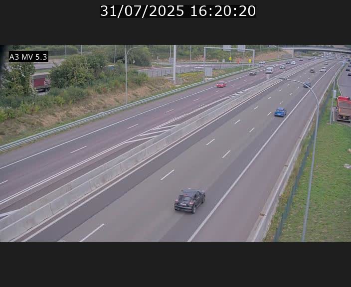 Webcam à l'Aire de Berchem au Luxembourg sur l'A3. Vue orientée vers la France
