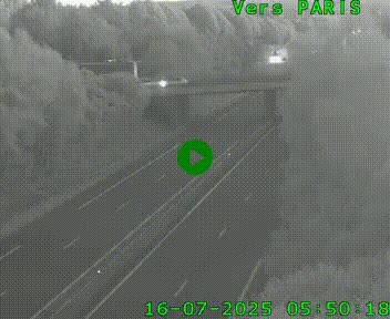 Caméra routière sur l'autoroute A20 au nord de Limoges, à la jonction avec la N520. Vue orientée vers Paris