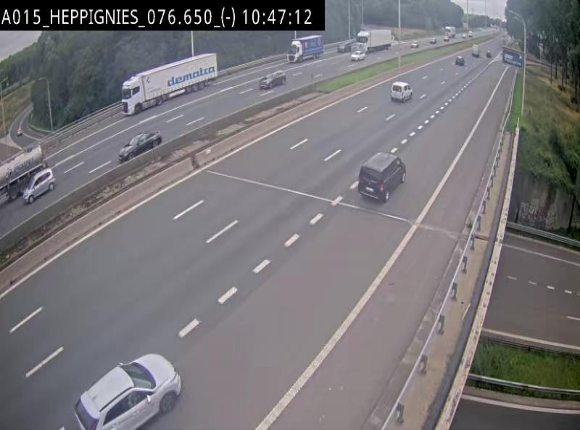 Webcam autoroute Belgique - Heppignies - E42 direction Namur - BK 76.4