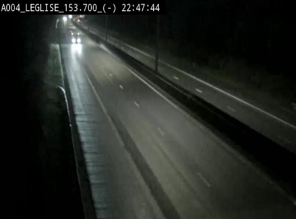 Webcam autoroute A4 (E411-E25) à Léglise, avant la jonction avec la N40. Vue orientée vers Bruxelles