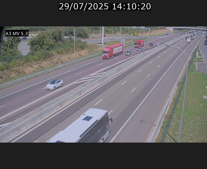 Webcam à l'Aire de Berchem au Luxembourg sur l'A3. Vue orientée vers la France