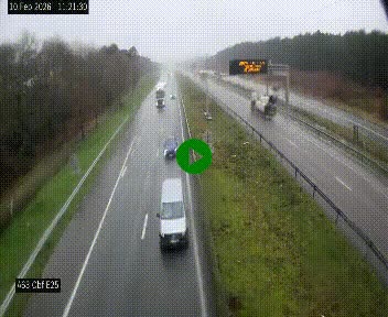 Webcam autoroute A63 en périphérie de Bordeaux au sud-est de la ville, en provenance du bassin d'Arcachon. Vue orientée vers Bordeaux