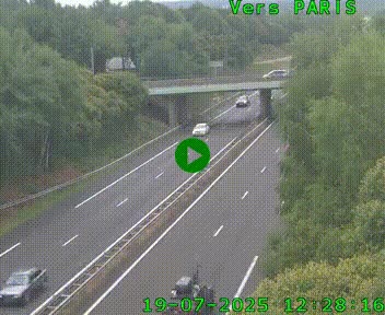 Caméra routière sur l'autoroute A20 au nord de Limoges, à la jonction avec la N520. Vue orientée vers Paris