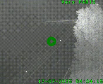 Caméra routière sur l'autoroute A20 au nord de Limoges, à la jonction avec la N520. Vue orientée vers Paris