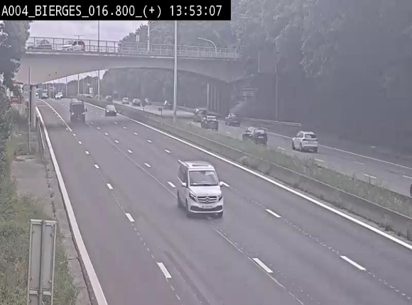 Webcam à Wavre, à hauteur de la sortie 5 Bierges. Vue orientée vers Namur