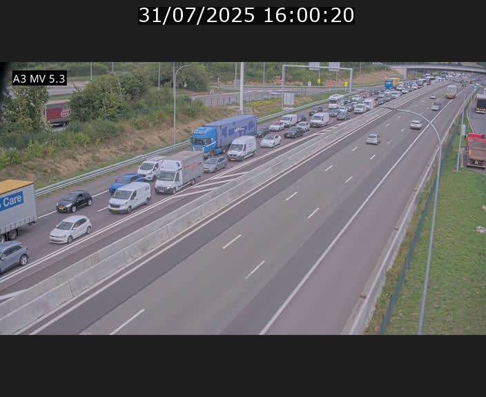 Webcam à l'Aire de Berchem au Luxembourg sur l'A3. Vue orientée vers la France