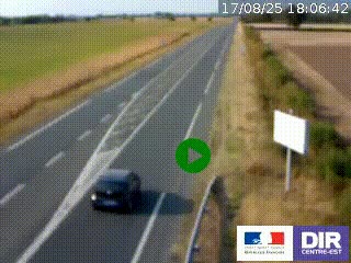 Webcam routière sur la RN7 à hauteur de Toulon-sur-Allier, entre Moulins et Vichy