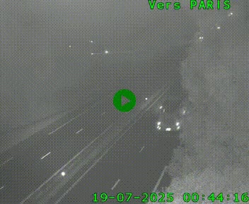 Caméra routière sur l'autoroute A20 au nord de Limoges, à la jonction avec la N520. Vue orientée vers Paris