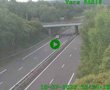 Caméra routière sur l'autoroute A20 au nord de Limoges, à la jonction avec la N520. Vue orientée vers Paris