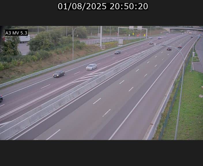 Webcam à l'Aire de Berchem au Luxembourg sur l'A3. Vue orientée vers la France