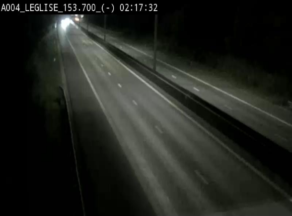 Webcam autoroute A4 (E411-E25) à Léglise, avant la jonction avec la N40. Vue orientée vers Bruxelles