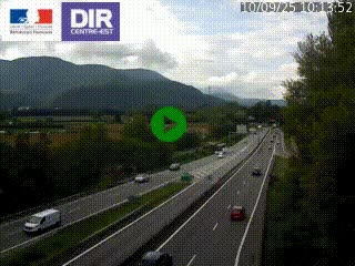 Caméra trafic à Meylan sur la Rocade-Sud de Grenoble en direction d'Aix-en-Provence