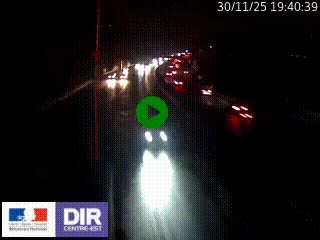 Caméra autoroute sur A6 - Valvert, près de Lyon, en direction de Paris, à hauteur de la sortie 36 Porte du Valvert