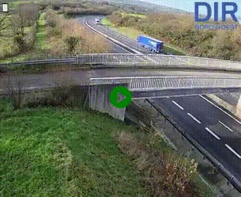 Webcam sur A84 à hauteur de Pont-Farcy, au niveau du pont autoroutier sur la Vire, au sud de Saint-Lô