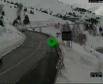 Webcam au carrefour de la croisade, à la jonction entre la N22 et la N320, avant le poste de douane franco-andorrane. Webcam à 1790 mètres d'altitude