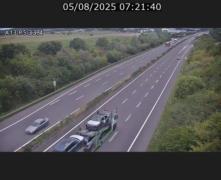 Webcam trafic sur A13 à hauteur de Mondorf-les-Bains en direction d'Altwies