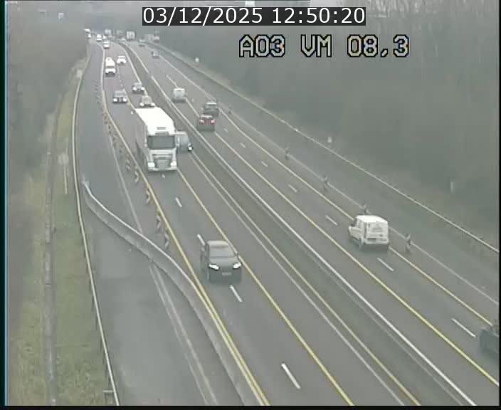 Traffic live webcam Luxembourg Bettembourg - A3 - BK 8.3 - direction France