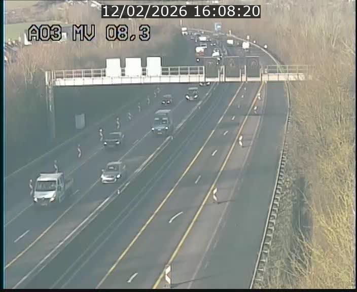 Webcam Autoroute après la Croix de Bettembourg en direction de Luxembourg sur l'A3