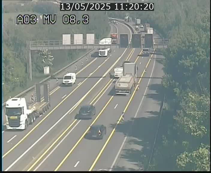 Webcam Autoroute après la Croix de Bettembourg en direction de Luxembourg sur l'A3