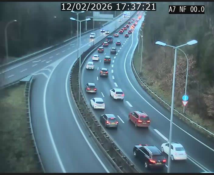 Caméra autoroute Luxembourg A7 - Echangeur A1/A7 Grünewald direction Tunnel Stafelter