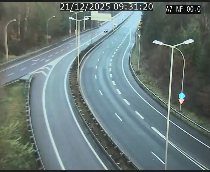 Caméra autoroute Luxembourg A7 - Echangeur A1/A7 Grünewald direction Tunnel Stafelter