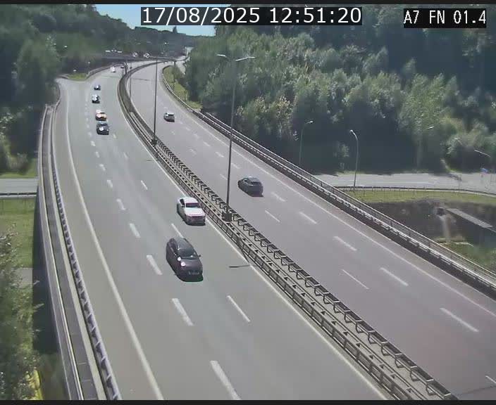 Caméra autoroute Luxembourg A7 - Tunnel Stafelter - direction Echangeur Grünewald