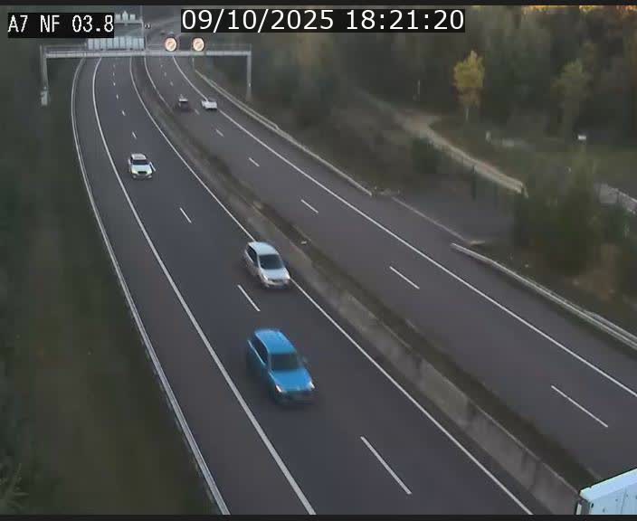 Webcam autoroute A7 au Luxembourg à la sortie du Tunnel Stafelter vers le Nord