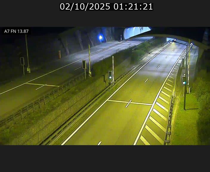 Caméra trafic Luxembourg - A7, Tunnel Gousselerbierg, entrée nord, direction Lorentzweiler