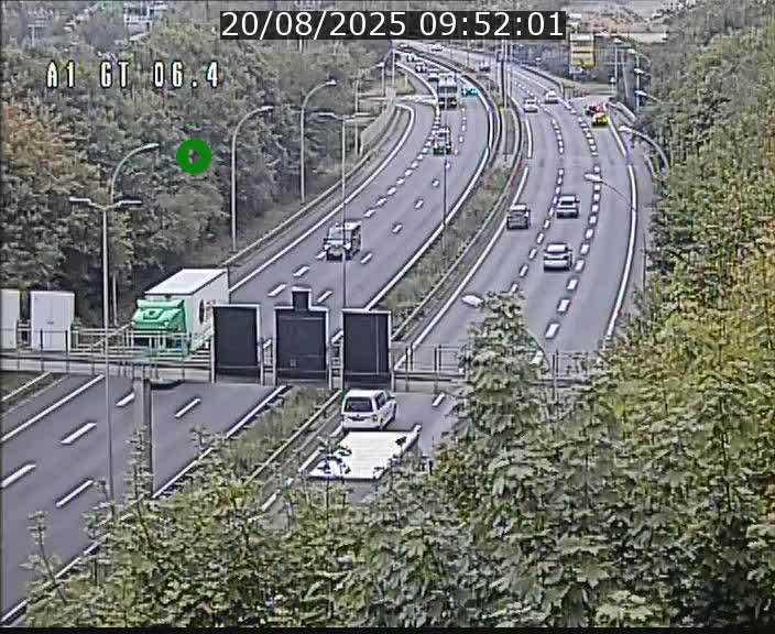 Traffic live webcam Luxembourg Hamm - A1 direction Sandweiler - BK 6.4