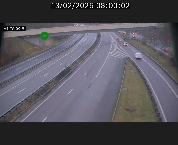 Traffic live webcam Luxembourg Jonction Grünewald - A1 direction Luxembourg-ville - BK 9.5