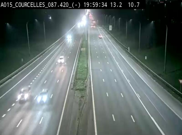 Webcam autoroute Belgique - Viesville - E42 direction Mons - BK 84.35