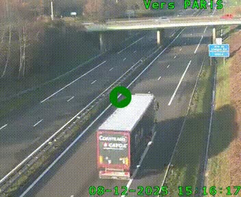 Caméra routière sur l'autoroute A20 au nord de Limoges, à la jonction avec la N520. Vue orientée vers Paris