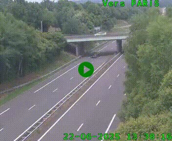 Caméra routière sur l'autoroute A20 au nord de Limoges, à la jonction avec la N520. Vue orientée vers Paris