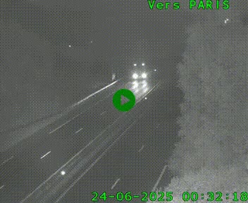 Caméra routière sur l'autoroute A20 au nord de Limoges, à la jonction avec la N520. Vue orientée vers Paris