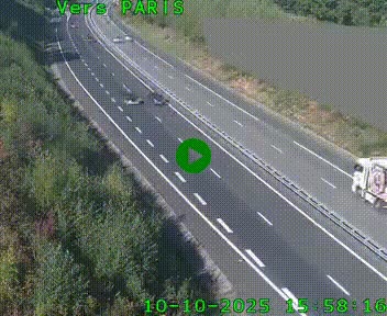 Caméra routière sur l'autoroute A20 à Saint-Pardoux-l'Ortigier, à la jonction avec l'A89. Vue orientée vers Paris