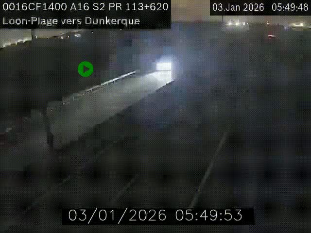 Webcam autoroute A16 à hauteur de Loon-Plage. Vue orientée vers Dunkerque et la Belgique.