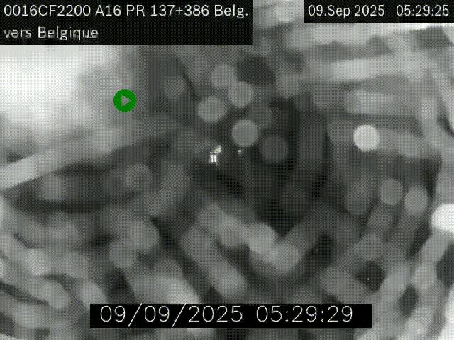 Webcam à la frontière franco-belge au niveau de Bray-Dunes/De-Panne sur l'autoroute A16. Vue orientée vers la Belgique