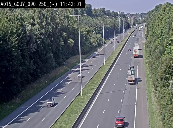 Webcam autoroute Belgique - Gouy-lez-piéton - E42 - BK 90.3