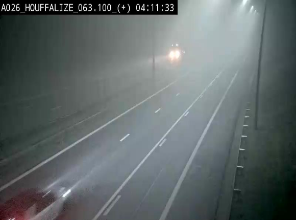 Webcam autoroute des Ardennes (E25/A26) à hauteur d'Houffalize. Vue orientée vers Baraque de Fraiture