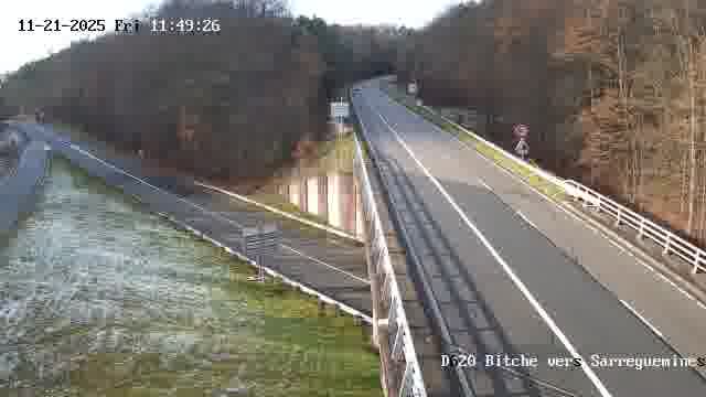 Webcam sur la D620, sur le contournement de Bitche. Vue orientée vers Sarreguemines