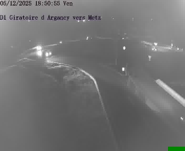 Webcam installée le long de D1 (France) à Argancy, pointée vers Metz, utile pour suivre précisément les conditions de trafic.